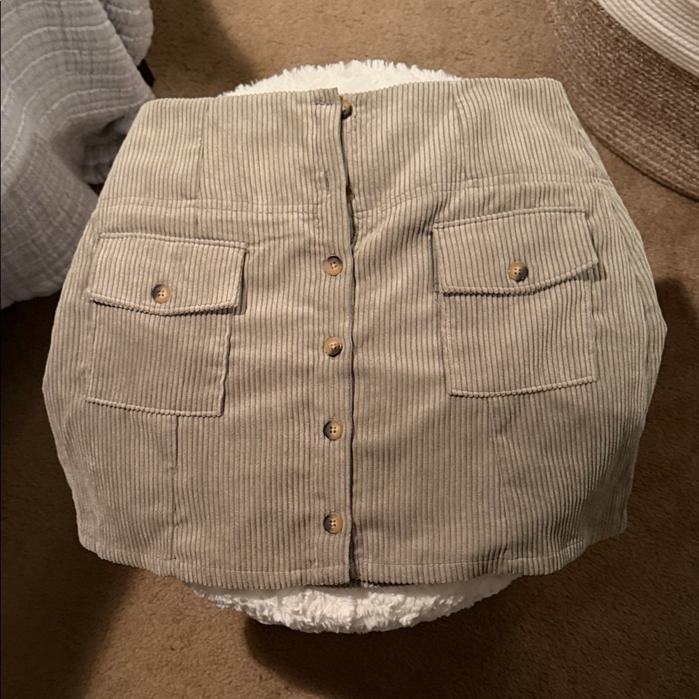Altar'd State Gray Corduroy Skirt